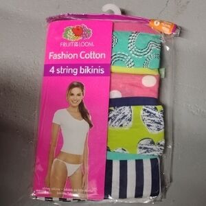 Fruit of the Loom Fashion Cotton String Bikinis